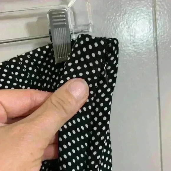 Maeve by Anthropologie Black White Polka Dot Plus Pockets Wide Leg Pants 0 - Picture 7 of 13